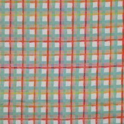 COTTON VOILE DIGITAL CHECK - DARK MINT