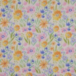 COTTON VOILE DIGITAL Flores - MELOCOTÓN