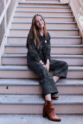 JEANS JACQUARD ABSTRACT - INDIGO