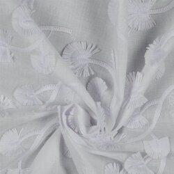 COTTON VOILE Flores Bordadas - BLANCO