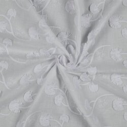 COTTON VOILE Flores Bordadas - BLANCO