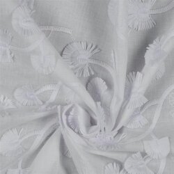 COTTON VOILE Flores Bordadas - BLANCO