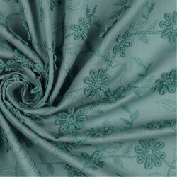 ALGODÓN VOILE bordado - VERDE VIEJO