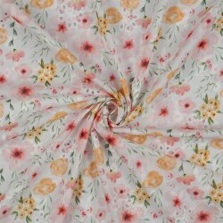 COTONE Fiori ricamati DIGITAL - BIANCO