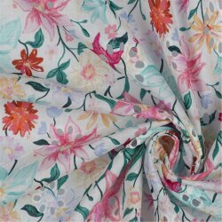 COTONE Fiori ricamati DIGITAL - BIANCO