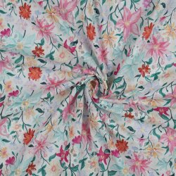 COTONE Fiori ricamati DIGITAL - BIANCO