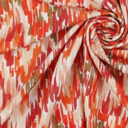 Viskose Popeline Stretch Digital STROKES - weiß /...
