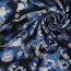 VISCOSE POPELINE STRETCH DIGITAL Fleurs - NAVY