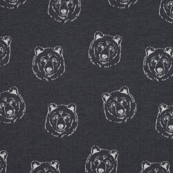 Year-round sweat bear heads - dark blue mottled
