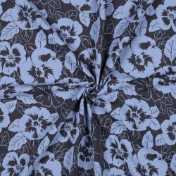 Cotton jersey flowers - indigo mottled
