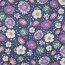 LINO VISCOSA LAVATA Fiori - NAVY