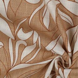 Linen pre-washed abstract - CAPPUCCINO