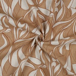 Linen pre-washed abstract - CAPPUCCINO