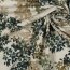 Linen Jersey DIGITAL FLOWERS - NATURAL / PETROL