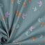 Cotton poplin organic birds & butterflies - dark mint