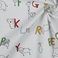 POPLIN Orgánico ANIMAL LetterH - BLANCO