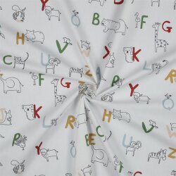 POPLIN Orgánico ANIMAL LetterH - BLANCO