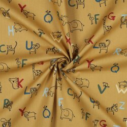POPLIN Orgánico ANIMAL LetterH - MOSTAZA