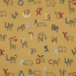 POPLIN Orgánico ANIMAL LetterH - MOSTAZA