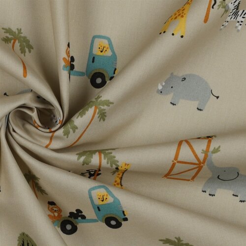 POPLIN SAFARI ZVÍŘATA - VELBLOUD