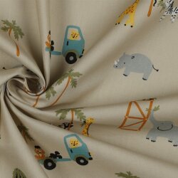 POPLIN SAFARI ZVÍŘATA - VELBLOUD