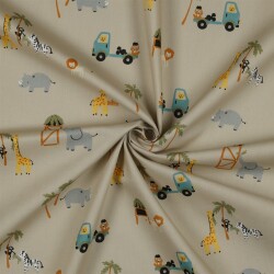 POPLIN SAFARI ZVÍŘATA - VELBLOUD