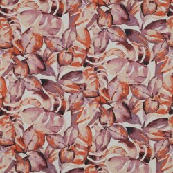 Canvas digital watercolour monstera leaves - purple