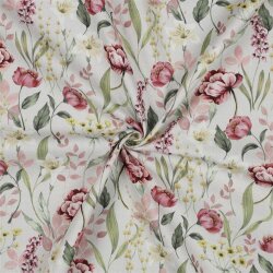 Canvas digital flower meadow - linen look