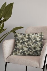 Canvas Digital Palmenblätter - leinen