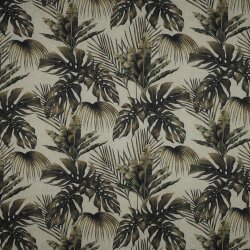 TOILE NUMÉRIQUE FEUILLES TROPICALES - LIN