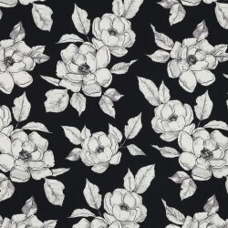 CANVAS DIGITAL Flowers - BLACK