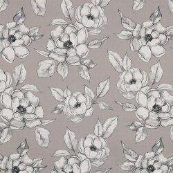 CANVAS DIGITAL Flowers - TAUPE