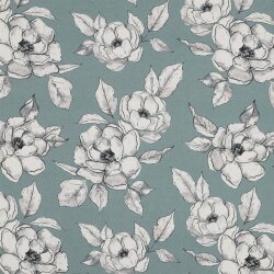 Canvas Digital Blumen - DARK MINT
