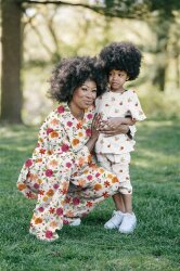 Musselin kleine Blumen - weiss