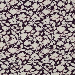 Bambus Jersey Blumen - dunkellila