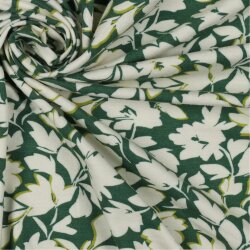 Bambus Jersey Blumen - smaragd