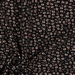 Bambus Jersey Blumen - schwarz