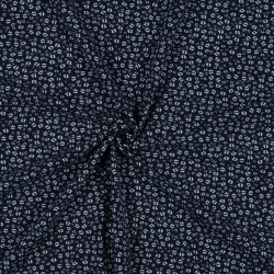 Bambus Jersey Blumen - dunkelblau