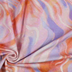Digital MARBLE cotton jersey - tannedGERINE