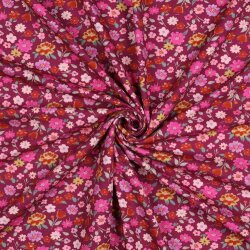 Jersey de algodón orgánico digital flores - cereza