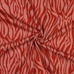 Alpenfleece Zebrastreifen - dunkel koralle