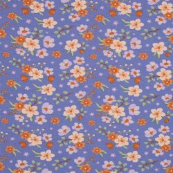 Cotton jersey organic flowers - lavender