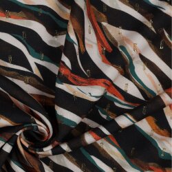 VISCOSE LUREX DIGITAL ANIMAL - NOIR / ORANGE