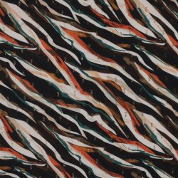VISCOSE LUREX DIGITAL ANIMAL - NOIR / ORANGE