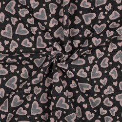SWEAT MELANGE Glitter LEOPARD HEARTS - ANTHRACITE MELANGE
