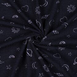 WAFFLE DE PUNTO ICONOS FEMENINOS - AZUL MARINO