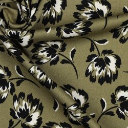 ROSELLA STRETCH Flowers - OLIVE