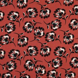 ROSELLA STRETCH Flowers - KETCHUP ROOD