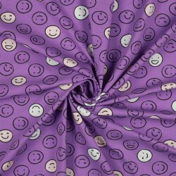 JERSEY GLOW IN THE DARK SMILEYS - PURPLE