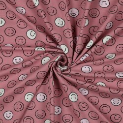 JERSEY GLOW IN THE DARK SMILEYS - ROUGE